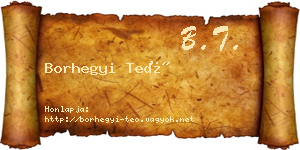 Borhegyi Teó névjegykártya